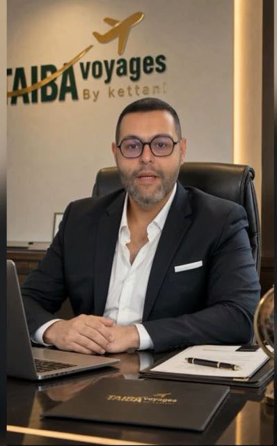 Mohammed Kettani, gérant de TAIBA Voyages, à son bureau
